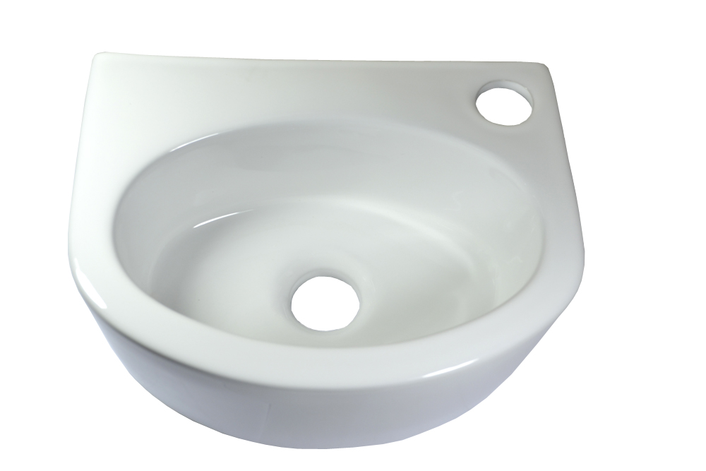 Waschbecken Wandmontage klein oval Halbkreis Aufsatz Keramikwaschbecken