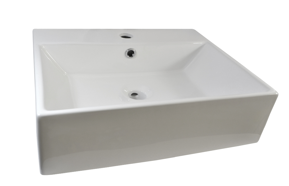 Waschbecken KERAMIK Aufsatz Wandmontage Keramikwaschbecken eckig groß