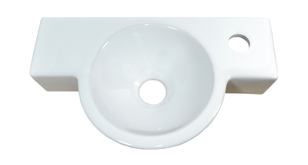 1x Waschbecken Keramik oval Wandmontage Aufsatz klein